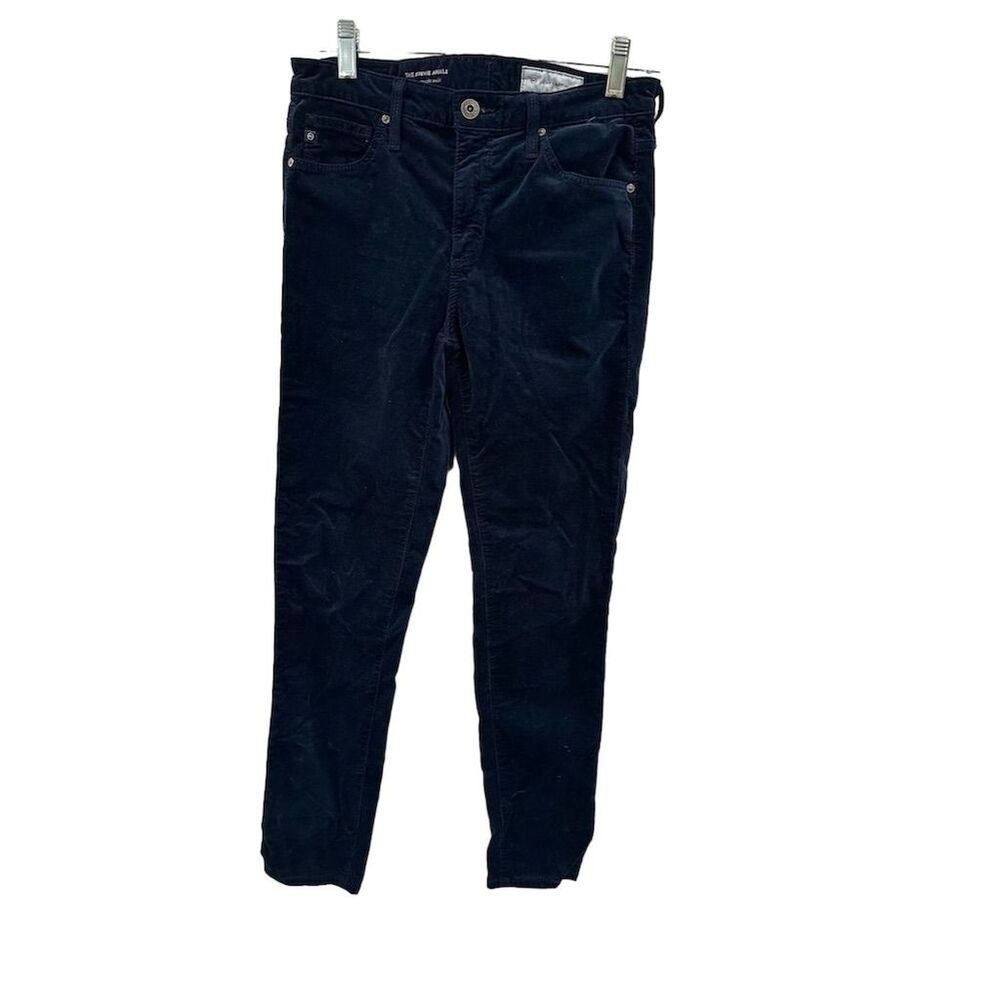 AG Anthropologie Women's Standard Size‎ 26 Ankle Velvet Pants Blue Navy